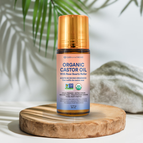 Castor Oil Rose Quartz Roll-On